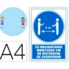 PICTOGRAMA ARCHIVO 2000 OBLIGATORIO MANTENER 2 M DE DISTANCIA DE SEGURIDAD PVC COLOR AZUL 210X297 MM