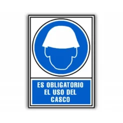 PICTOGRAMA ARCHIVO 2000 OBLIGATORIO USO DE CASCO PVC COLOR AZUL LUMINISCENTE 210X297 MM