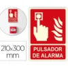 PICTOGRAMA ARCHIVO 2000 PULSADOR DE ALARMA PVC COLOR ROJO LUMINISCENTE 210X300 MM
