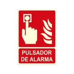 PICTOGRAMA ARCHIVO 2000 PULSADOR DE ALARMA PVC COLOR ROJO LUMINISCENTE 210X300 MM