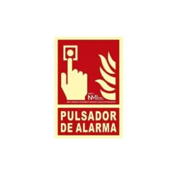 PICTOGRAMA ARCHIVO 2000 PULSADOR DE ALARMA PVC COLOR ROJO LUMINISCENTE 210X300 MM