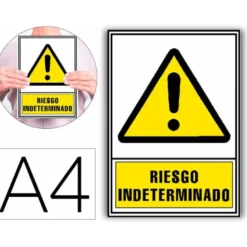 PICTOGRAMA ARCHIVO 2000 RIESGO INDETERMINADO PVC COLOR AMARILLO LUMINISCENTE 210X297 MM
