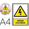 PICTOGRAMA ARCHIVO 2000 RIESGO ELECTRICO PVC COLOR AMARILLO LUMINISCENTE 210X297 MM