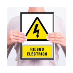 PICTOGRAMA ARCHIVO 2000 RIESGO ELECTRICO PVC COLOR AMARILLO LUMINISCENTE 210X297 MM