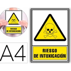 PICTOGRAMA ARCHIVO 2000 RIESGO DE INTOXICACION PVC COLOR AMARILLO LUMINISCENTE 210X297 MM