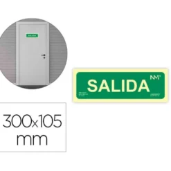PICTOGRAMA ARCHIVO 2000 SALIDA PVC COLOR VERDE LUMINISCENTE 300X105 MM PACK DE 2 UNIDADES