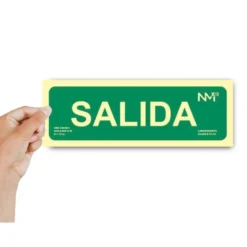 PICTOGRAMA ARCHIVO 2000 SALIDA PVC COLOR VERDE LUMINISCENTE 300X105 MM PACK DE 2 UNIDADES