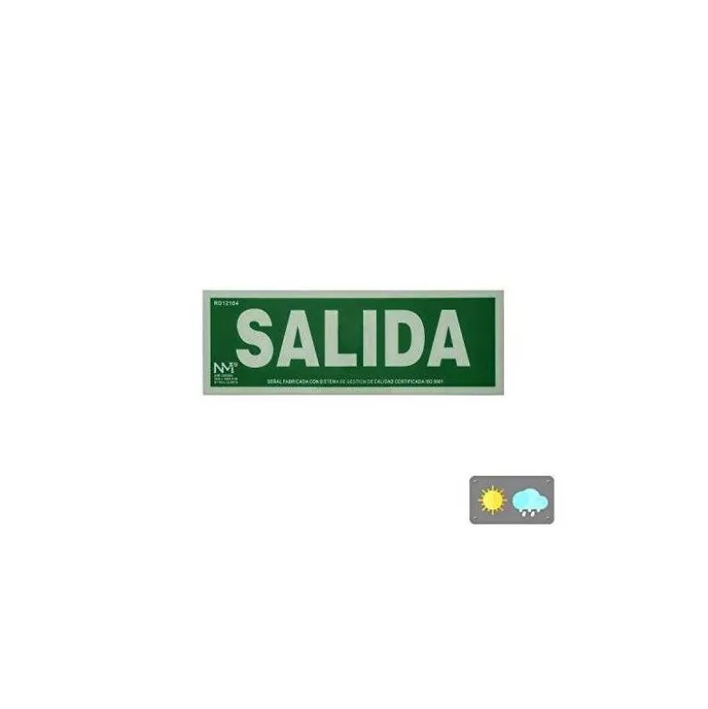 PICTOGRAMA ARCHIVO 2000 SALIDA PVC COLOR VERDE LUMINISCENTE 300X105 MM PACK DE 2 UNIDADES
