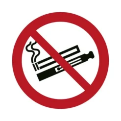 PICTOGRAMA DJOIS PROHIBIDO EL USO DE CIGARRILLOS ELECTRONICOS O VAPEADORES 100 MM DIAMETRO