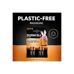 Pila Duracell alcalina plus AAA pacl con 4 unidades