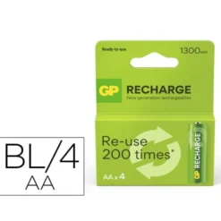 PILA GP RECARGABLE AA 1300 MAH BLISTER DE 4 UNIDADES