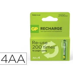 PILA GP RECARGABLE AA 2100 MAH BLISTER DE 4 UNIDADES
