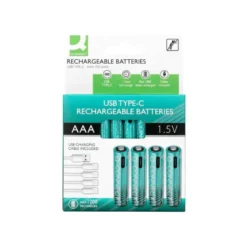 PILA Q-CONNECT AAA RECARGABLE POR USB-C BLISTER DE 4 UNIDADES