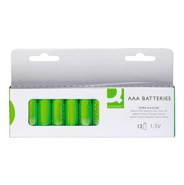 PILA Q-CONNECT ALCALINA AAA BLISTER CON 12 UNIDADES