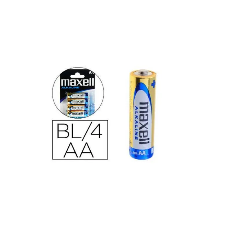 Pilas Maxell Alcalina 1.5 V AA LR06 Blister de 4 unidades