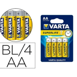 PILA VARTA SALINA SUPERLIFE AA TIPO R-06 BLISTER DE 4 UNIDADES