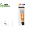 PINCELES DE PELO DE CERDA LIDERPAPEL PUNTAS SURTIDAS BOLSA DE 5 UNIDADES CERTIFICADO FSC