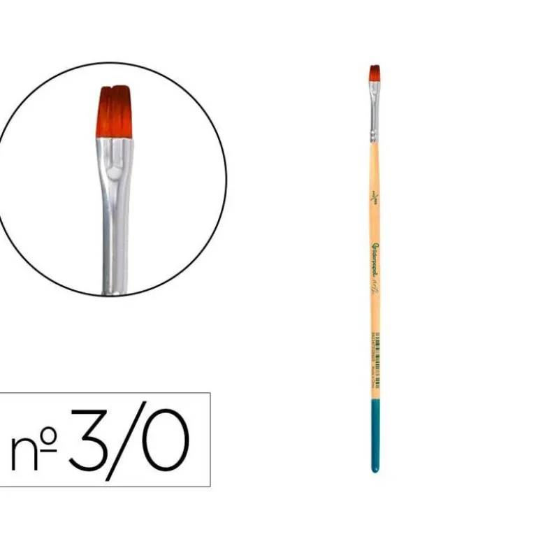 PINCEL PARA PINTURA ACRILICA Y ACUARELA LIDERPAPEL N 000 PUNTA PLANA DE PELO SINTETICO CERTIFICADO FSC