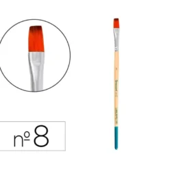 PINCEL PARA PINTURA ACRILICA Y ACUARELA LIDERPAPEL N 8 PUNTA PLANA DE PELO SINTETICO CERTIFICADO FSC