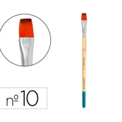 PINCEL PARA PINTURA ACRILICA Y ACUARELA LIDERPAPEL N 10 PUNTA PLANA DE PELO SINTETICO CERTIFICADO FSC