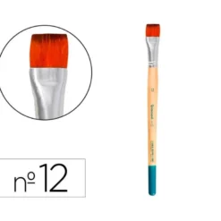PINCEL PARA PINTURA ACRILICA Y ACUARELA LIDERPAPEL N 12 PUNTA PLANA DE PELO SINTETICO CERTIFICADO FSC