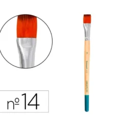 PINCEL PARA PINTURA ACRILICA Y ACUARELA LIDERPAPEL N 14 PUNTA PLANA DE PELO SINTETICO CERTIFICADO FSC