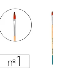 PINCEL PARA PINTURA ACRILICA Y ACUARELA LIDERPAPEL N 1 PUNTA FILBERT / LENGUA GATO DE PELO SINTETICO CERTIFICADO