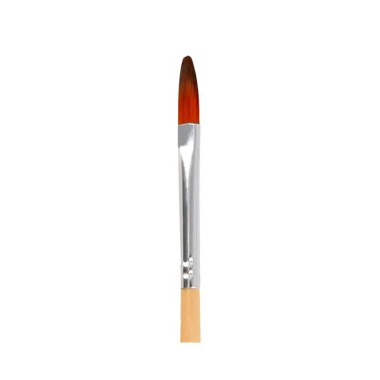 PINCEL PARA PINTURA ACRILICA Y ACUARELA LIDERPAPEL N 1 PUNTA FILBERT / LENGUA GATO DE PELO SINTETICO CERTIFICADO