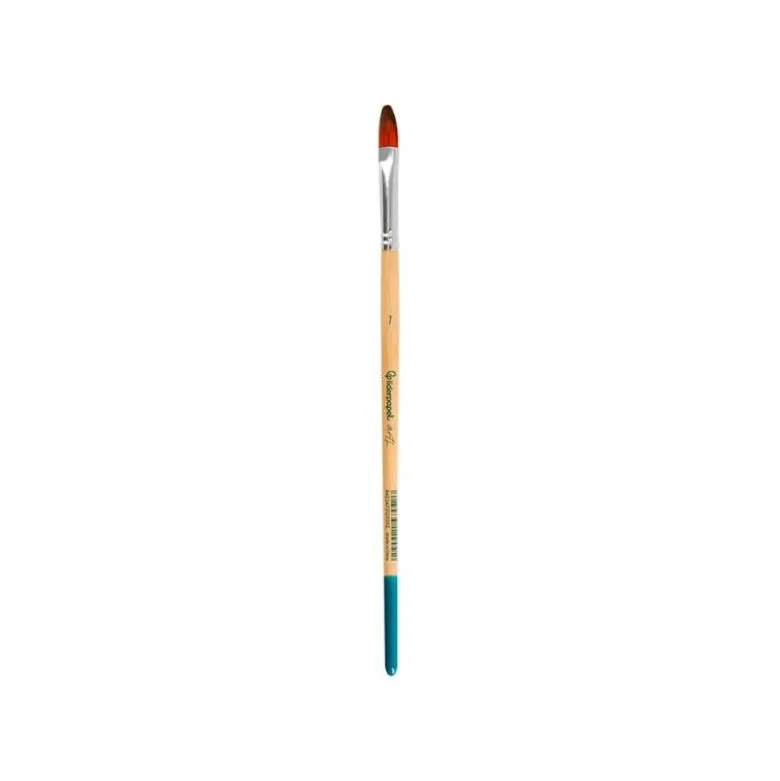 PINCEL PARA PINTURA ACRILICA Y ACUARELA LIDERPAPEL N 7 PUNTA FILBERT / LENGUA GATO DE PELO SINTETICO CERTIFICADO