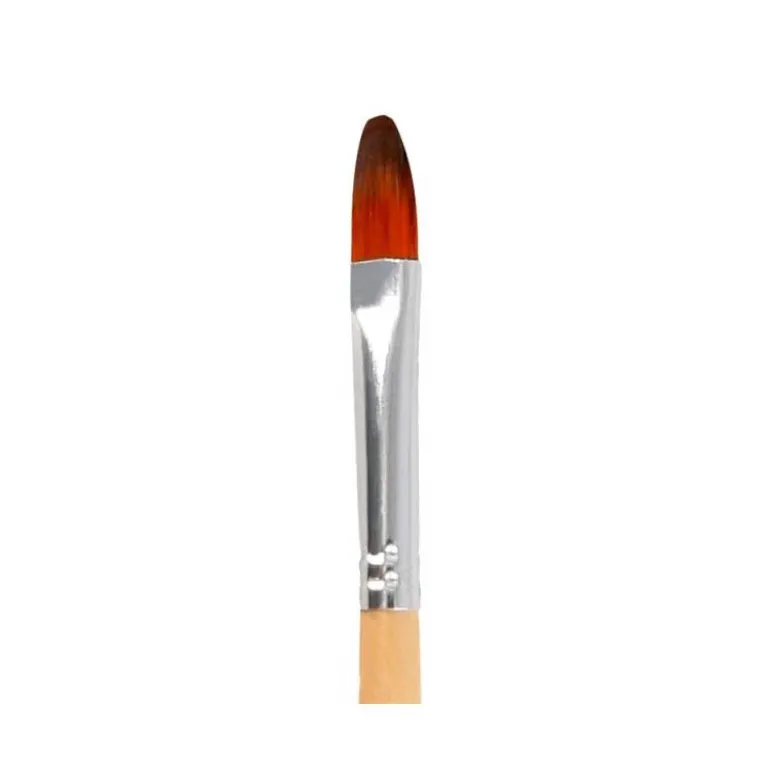 PINCEL PARA PINTURA ACRILICA Y ACUARELA LIDERPAPEL N 7 PUNTA FILBERT / LENGUA GATO DE PELO SINTETICO CERTIFICADO