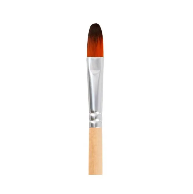 PINCEL PARA PINTURA ACRILICA Y ACUARELA LIDERPAPEL N 8 PUNTA FILBERT / LENGUA GATO DE PELO SINTETICO CERTIFICADO