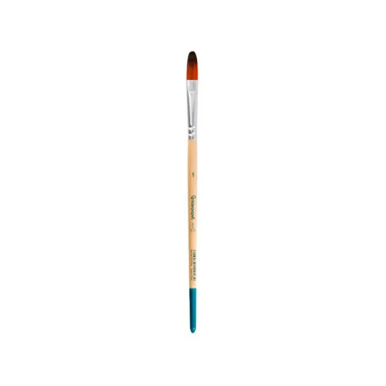 PINCEL PARA PINTURA ACRILICA Y ACUARELA LIDERPAPEL N 9 PUNTA FILBERT / LENGUA GATO DE PELO SINTETICO CERTIFICADO