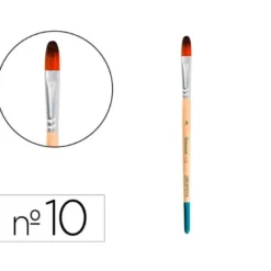 PINCEL PARA PINTURA ACRILICA Y ACUARELA LIDERPAPEL N 10 PUNTA FILBERT / LENGUA GATO DE PELO SINTETICO CERTIFICADO
