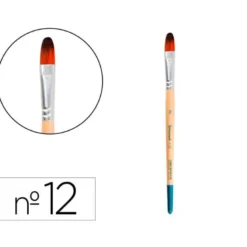 PINCEL PARA PINTURA ACRILICA Y ACUARELA LIDERPAPEL N 12 PUNTA FILBERT / LENGUA GATO DE PELO SINTETICO CERTIFICADO
