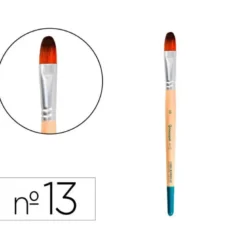 PINCEL PARA PINTURA ACRILICA Y ACUARELA LIDERPAPEL N 13 PUNTA FILBERT / LENGUA GATO DE PELO SINTETICO CERTIFICADO