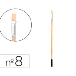 PINCEL PARA PINTURA AL OLEO Y ACRILICA LIDERPAPEL N 8 PUNTA PLANA DE PELO DE CERDA CERTIFICADO FSC