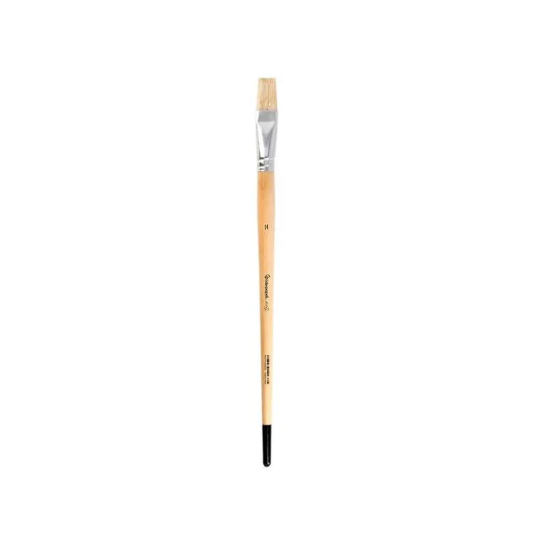 PINCEL PARA PINTURA AL OLEO Y ACRILICA LIDERPAPEL N 14 PUNTA PLANA DE PELO DE CERDA CERTIFICADO FSC