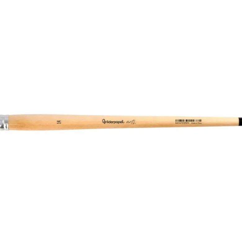PINCEL PARA PINTURA AL OLEO Y ACRILICA LIDERPAPEL N 14 PUNTA PLANA DE PELO DE CERDA CERTIFICADO FSC