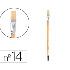 PINCEL PARA PINTURA AL OLEO Y ACRILICA LIDERPAPEL N 14 PUNTA PLANA DE PELO DE CERDA CERTIFICADO FSC