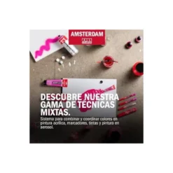 PINTURA ACRILICA AMSTERDAM BOTE 120 ML CAJA DE 5 UNIDADES COLORES BASICOS SURTIDOS