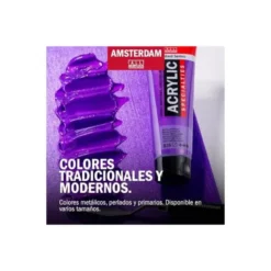 PINTURA ACRILICA AMSTERDAM BOTE 120 ML CAJA DE 5 UNIDADES COLORES BASICOS SURTIDOS