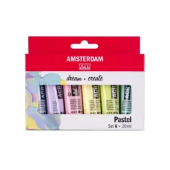 PINTURA ACRILICA AMSTERDAM 20 ML CAJA DE 6 COLORES SURTIDOS PASTEL