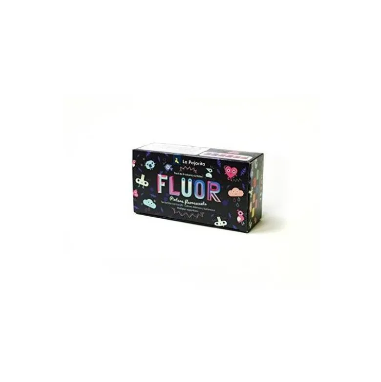 PINTURA ACRILICA LA PAJARITA FLUORESCENTE 35 ML CAJA DE 6 UNIDADES COLORES SURTIDOS