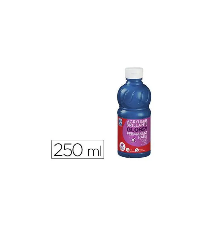 Pintura Acrilica L&B Brillo Color Azul Primario 250 ml