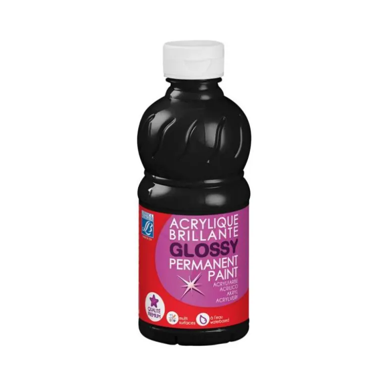 Pintura Acrilica L&B Brillo Color Negro 250 ml
