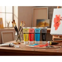 PINTURA ACRILICA LIDERPAPEL CAJA DE 6 TUBOS DE PLASTICO DE 75 ML COLORES BASICOS