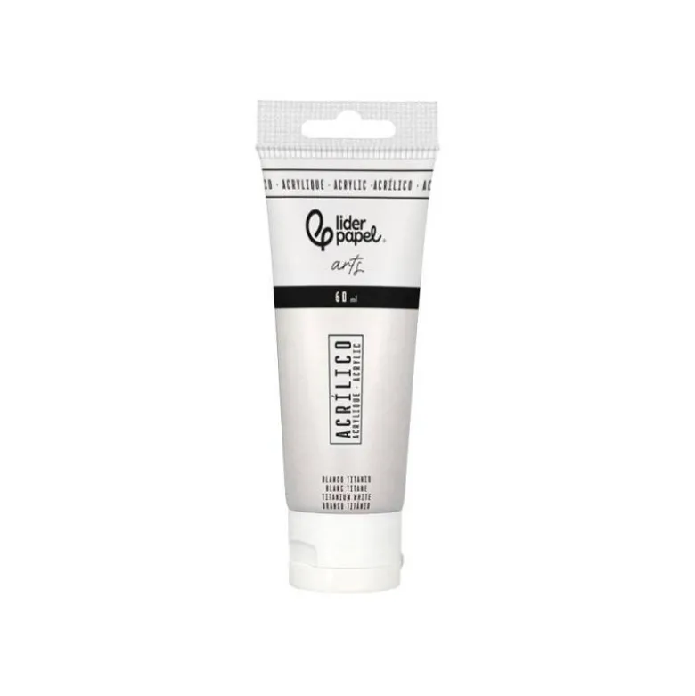 PINTURA ACRILICA LIDERPAPEL TUBO DE PLASTICO DE 60 ML COLOR BLANCO TITANIO