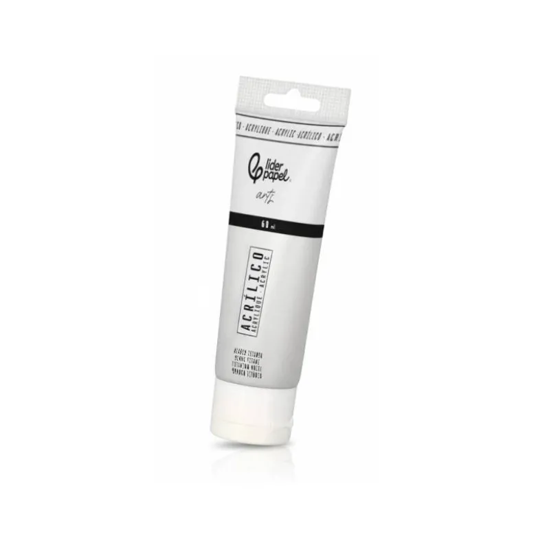 PINTURA ACRILICA LIDERPAPEL TUBO DE PLASTICO DE 60 ML COLOR BLANCO TITANIO