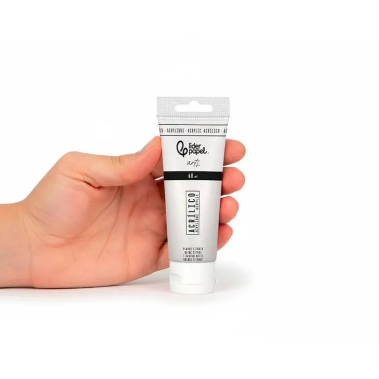 PINTURA ACRILICA LIDERPAPEL TUBO DE PLASTICO DE 60 ML COLOR BLANCO TITANIO