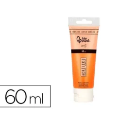 PINTURA ACRILICA LIDERPAPEL TUBO DE PLASTICO DE 60 ML COLOR NARANJA PERMANENTE
